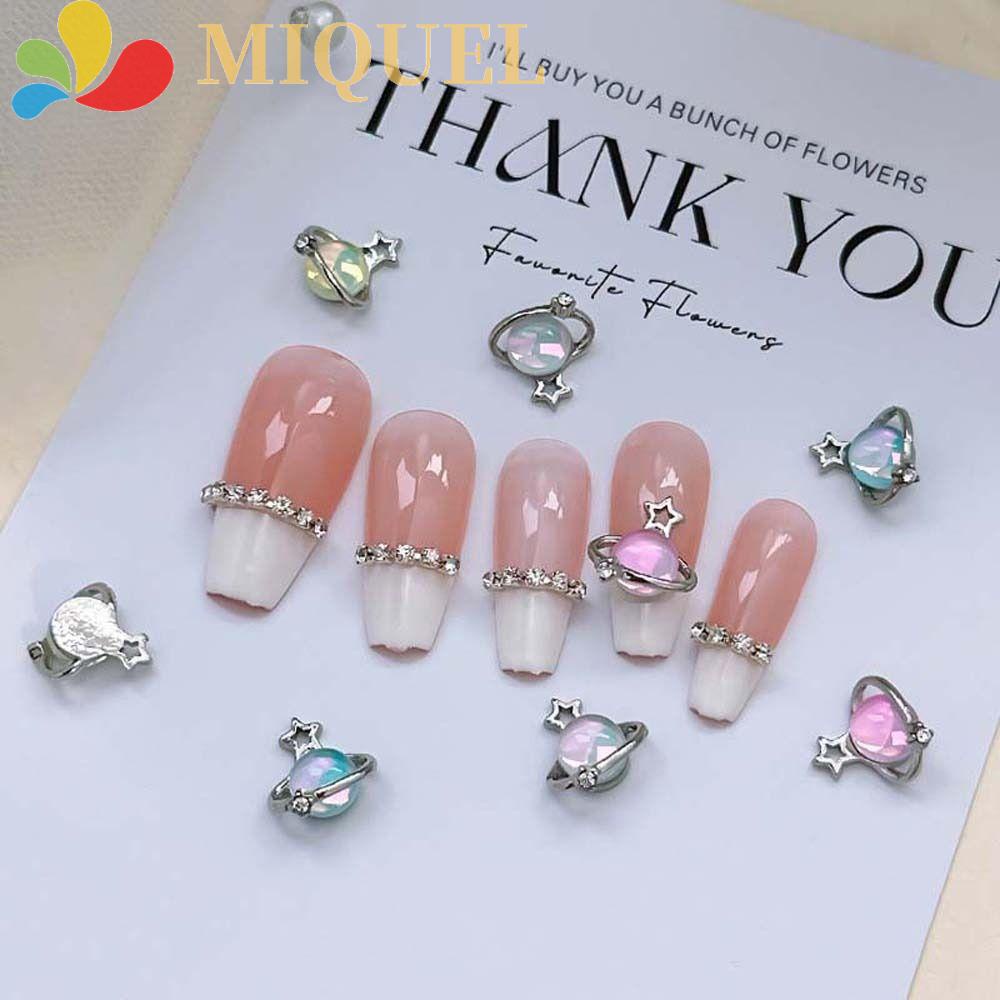 Móng Tay Hành Tinh MIQUEL|Hạt Charm Thời Trang Cosmic Saturn|Phụ Kiện Trang Trí Móng Tay 3D Bằng Hợp Kim Nhiều Màu Sắc