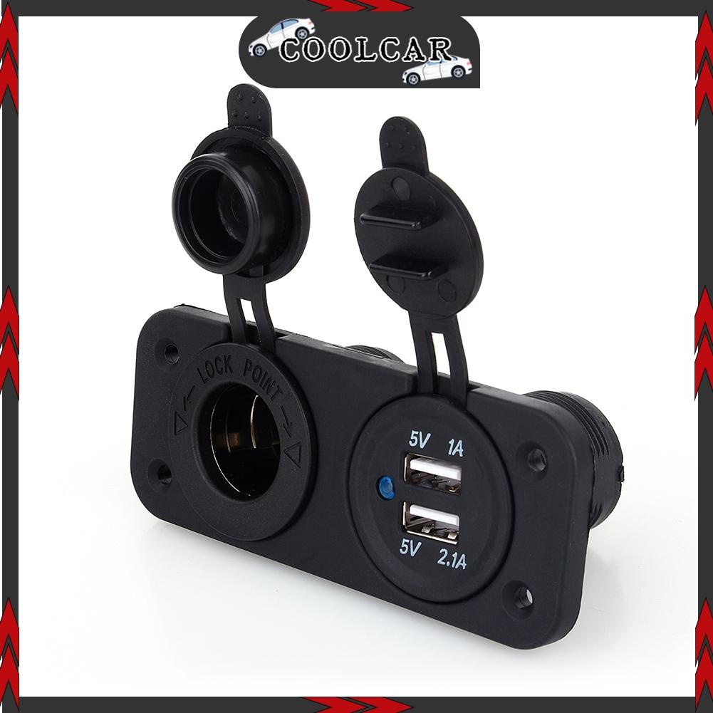CoolCar Ổ Cắm Bật Lửa Xì Gà Tự Động 2 Cổng USB Bộ Chia 12V Chuyển Đổi Nguồn Điện