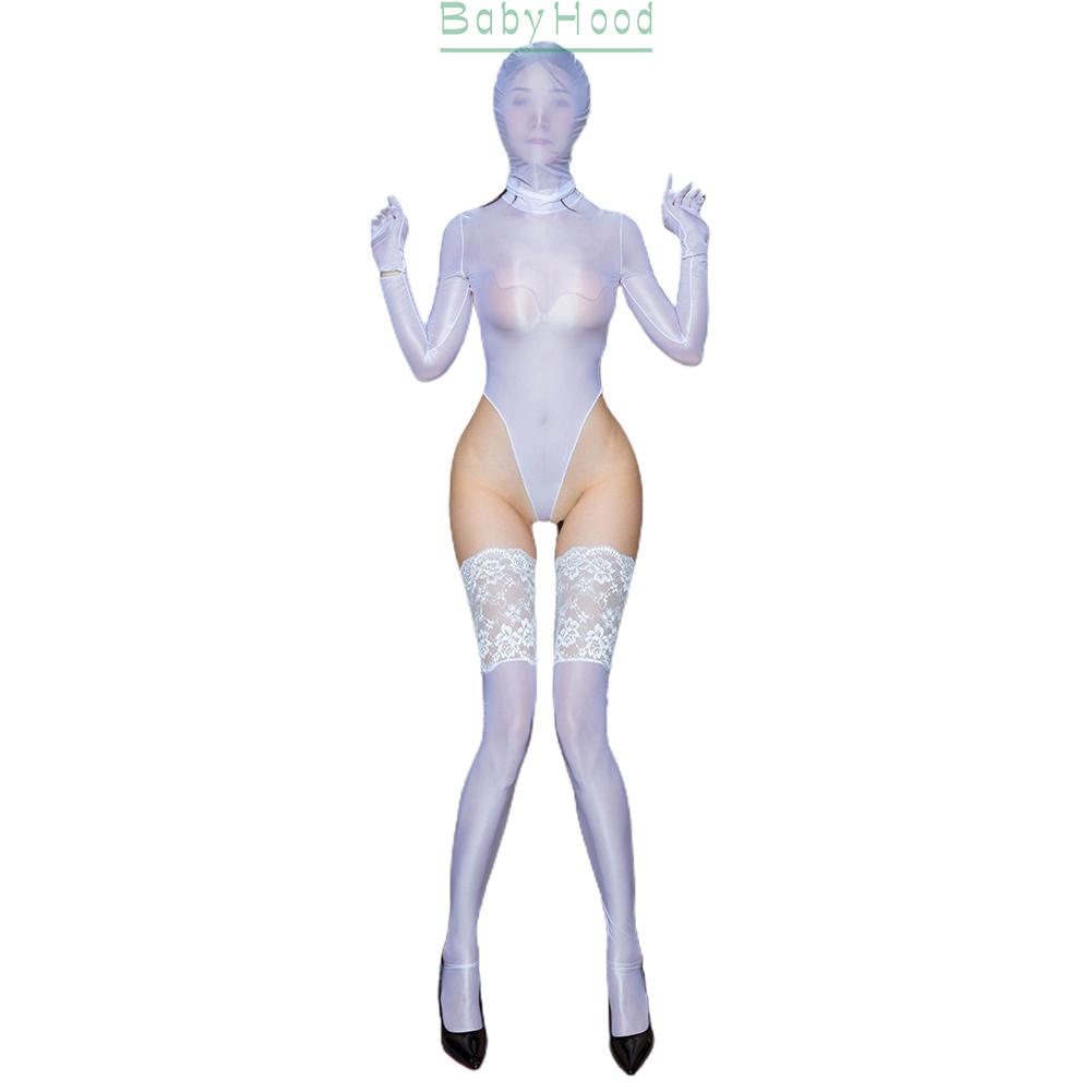 Sheer Long Sleeve Women's Bodysuit with Crotchless Jumpsuit for Nightwear#BBHOOD