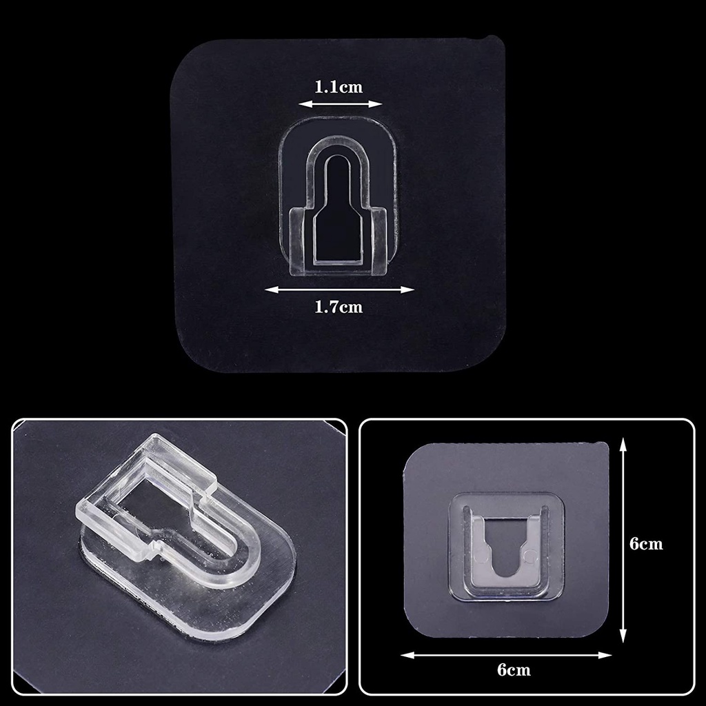 1 Cặp Móc Treo Đồ Dán Tường Trong Suốt Có Giác Hút Tiện Dụng Cho Nhà Bếp / Phòng Tắm