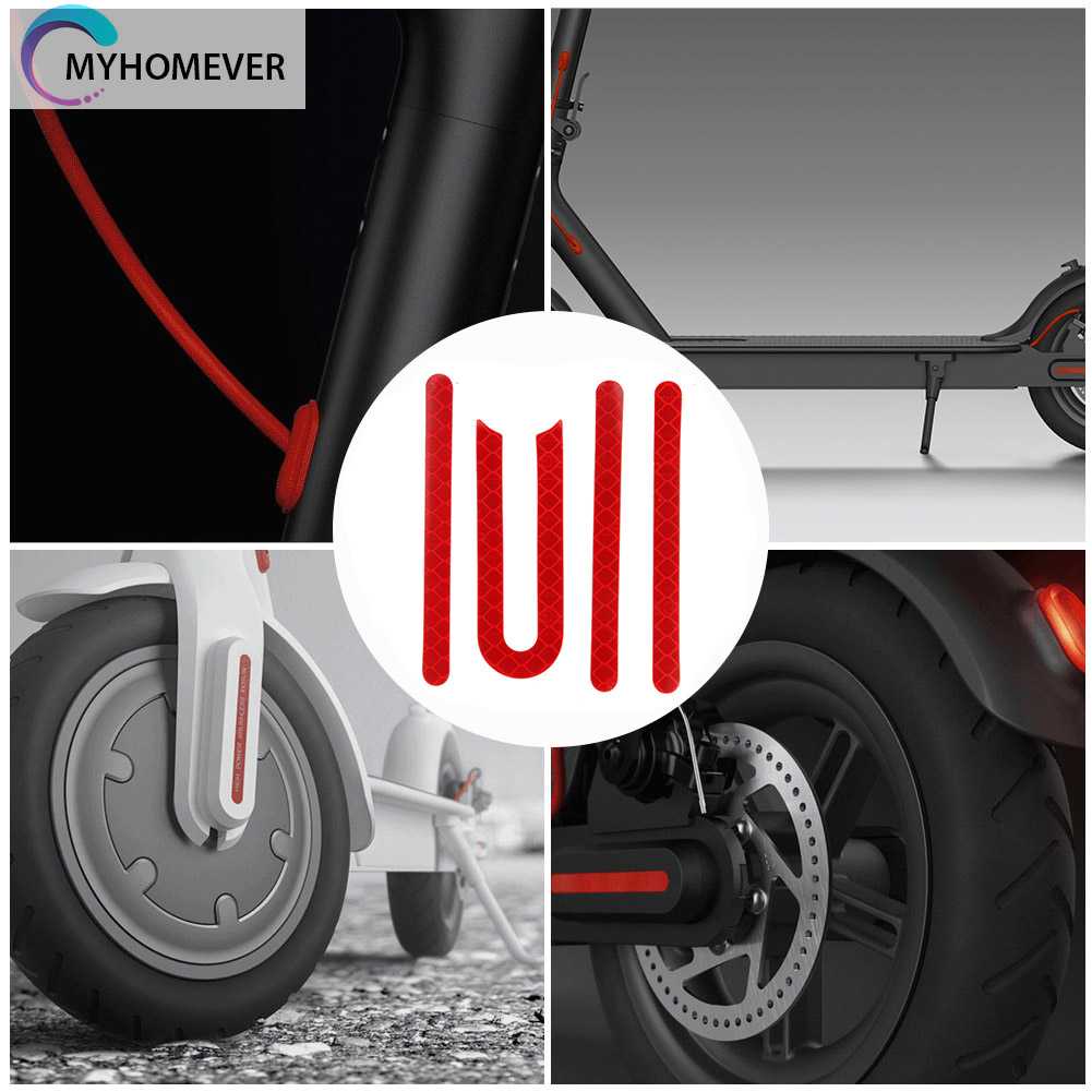 Bộ 2 Miếng Dán Phản Quang Cảnh Báo Bằng PVC Màu Đỏ Cho Xe Điện M365