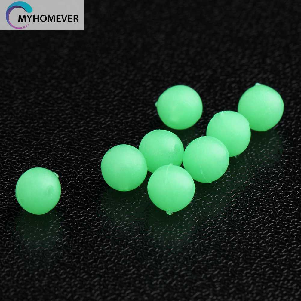 100 Hạt Phát Sáng Trong Bóng Tối 5mm Gắn Mồi Câu Cá