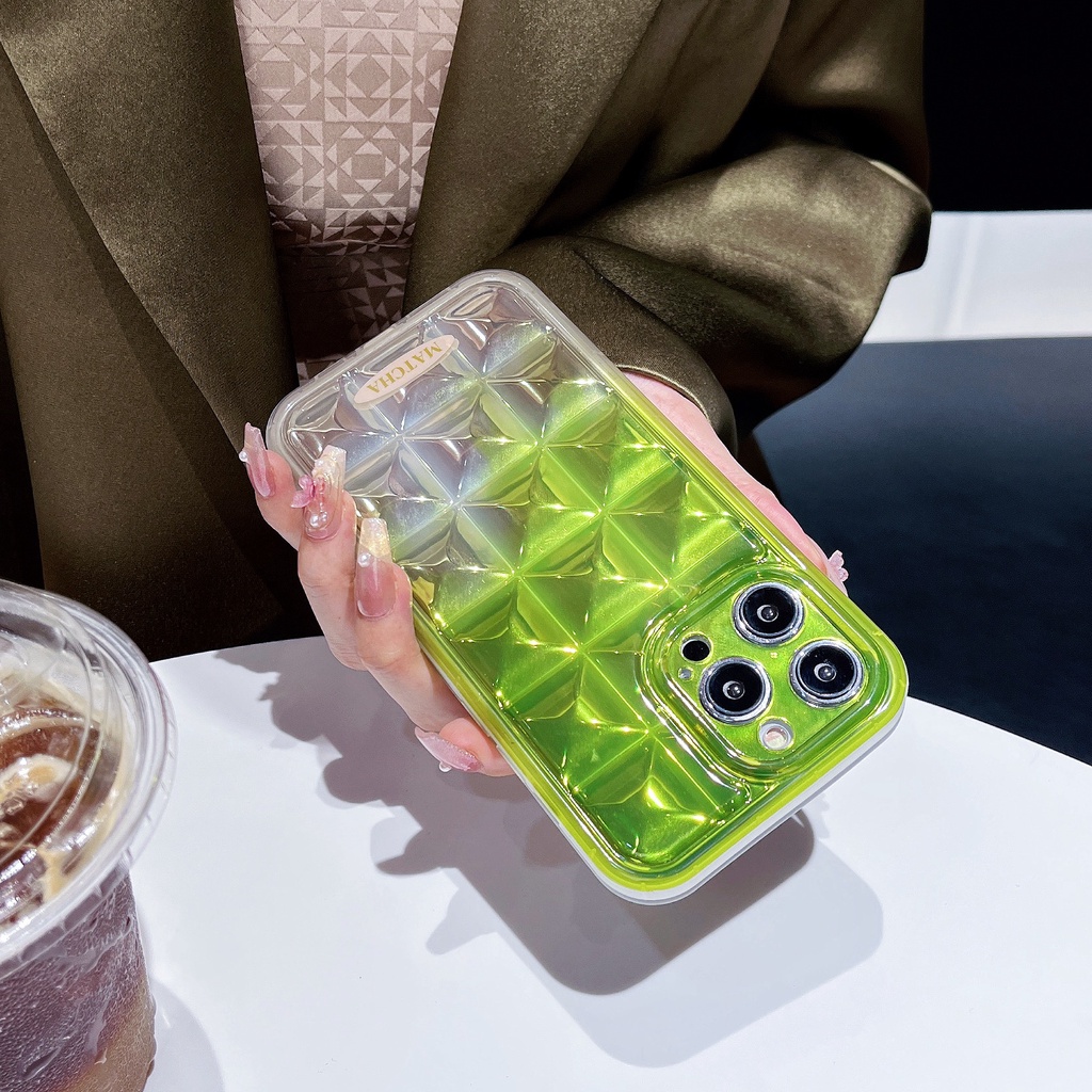 Ốp Điện Thoại Tpu Dẻo Màu Trà Xanh / Bạc Độc Đáo Chống Sốc Cho iPhone 12 13 14 Pro Max