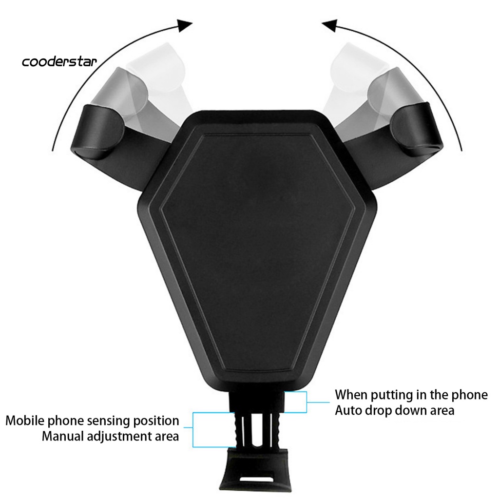 Giá Đỡ Điện Thoại Kiêm Sạc Không Dây Gắn Lỗ Thông Gió Xe Hơi Tiện Dụng