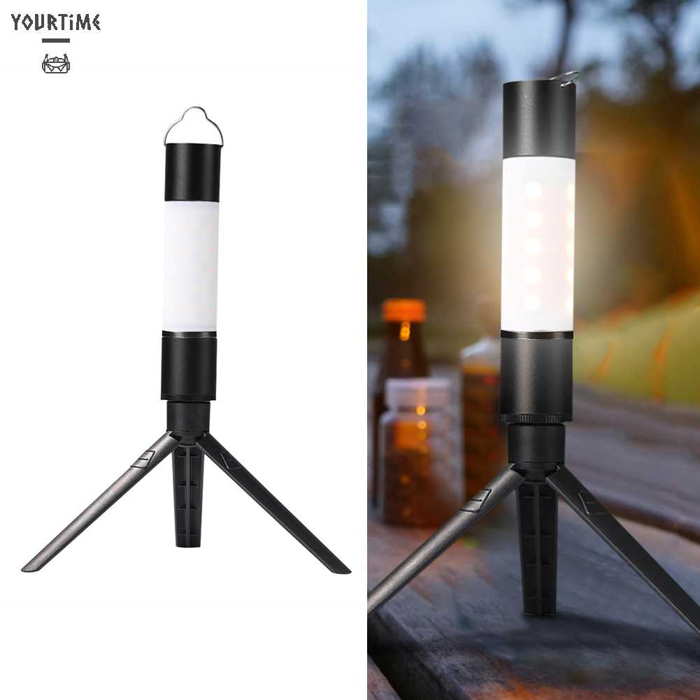 Đèn Pin Sạc Pin Kèm Tripod Chuyên Dụng Cho Đi Cắm Trại / Câu Cá