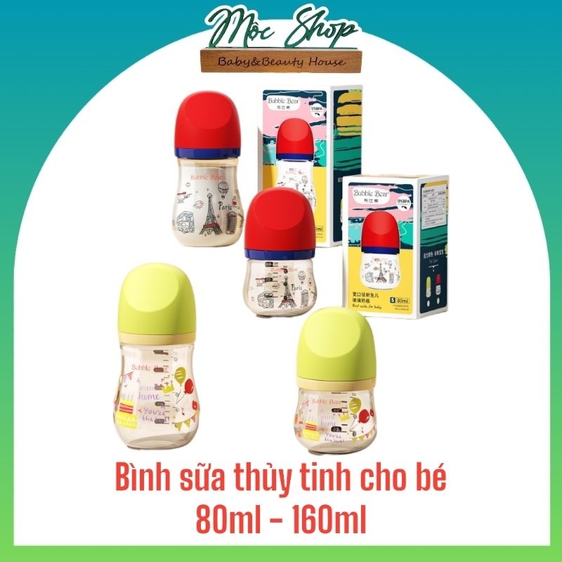 BÌNH SỮA BUBBLE BEAR THỦY TINH CHO BÉ