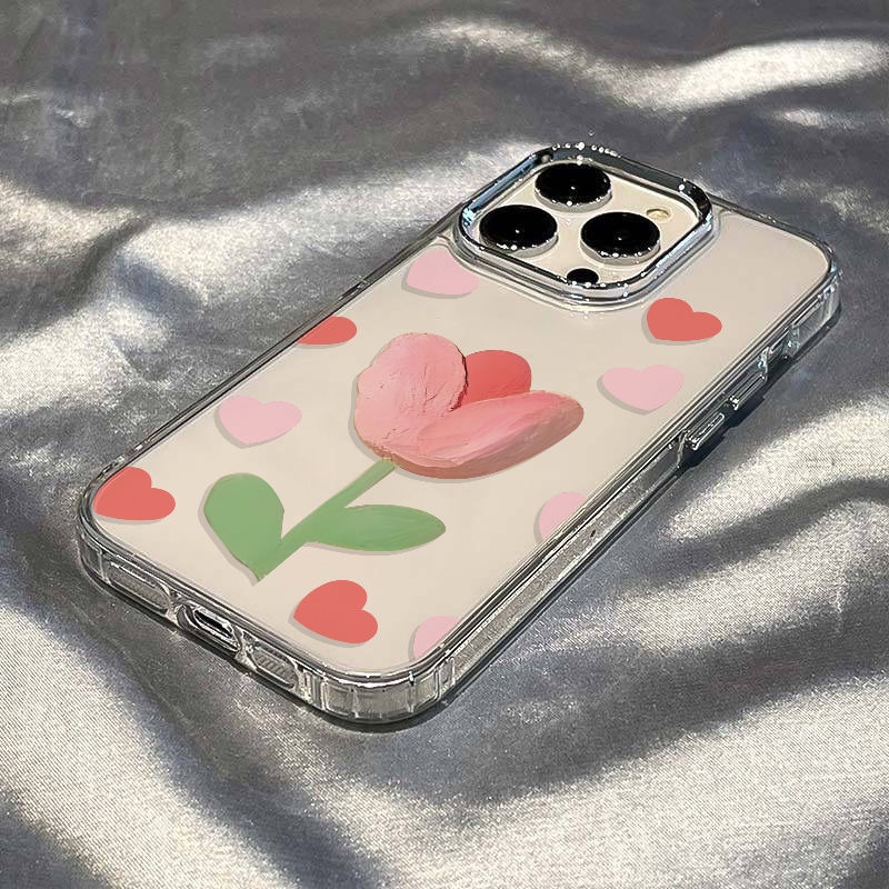✅Ốp Điện Thoại Dẻo Họa Tiết Hoa Tulip Đơn Giản Thời Trang Chống Sốc Cho Iphone12In 7 14pro 81311 WPDS
