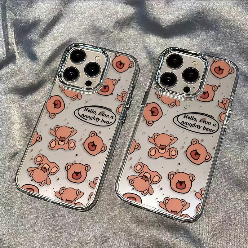 ✅Ốp Điện Thoại Dẻo Họa Tiết Hoạt Hình Chú Gấu Dễ Thương Chống Sốc Cho Iphone12MaxPlus14Pro QK3X 13 7