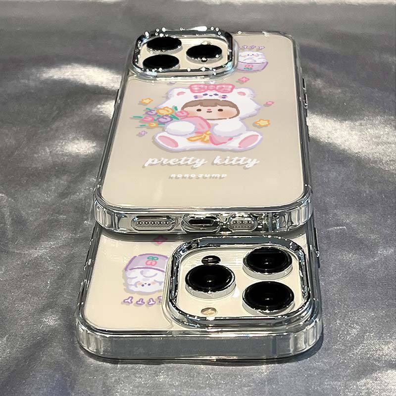 ✅Ốp Điện Thoại Dẻo Họa Tiết Chú Mèo &amp; Bó Hoa Đơn Giản Chống Sốc Cho Iphone12Plus14Proxsins 1311 8 7