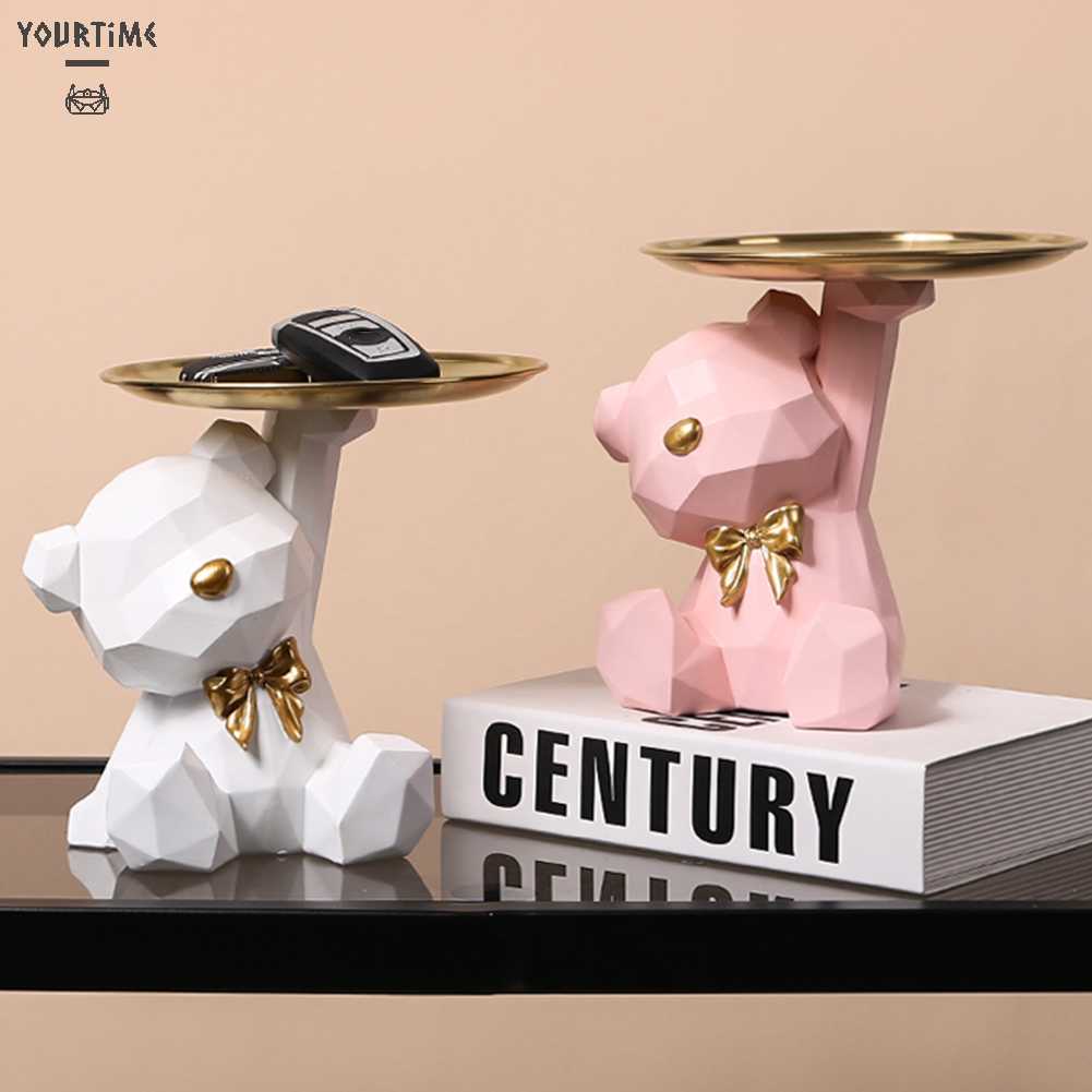 Giá Đỡ Chìa Khóa Bằng Resin Khắc Hình Gấu Độc Đáo Trang Trí Nhà Cửa