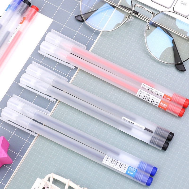 Muji Bút Mực Gel Ngòi 0.5MM Mực Đen Đỏ Xanh Lam Đơn Giản Cho Học Sinh