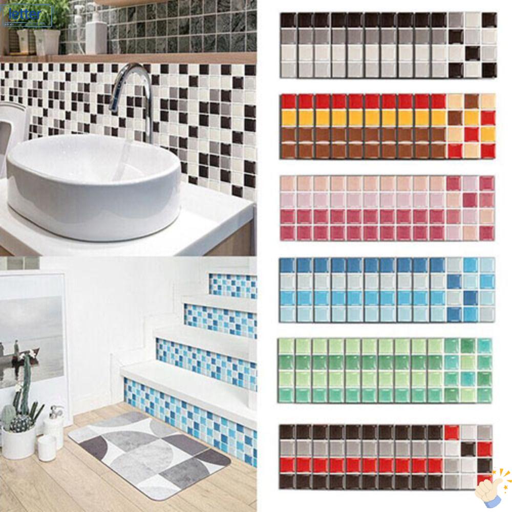 Miếng Dán Tường / Sàn Nhà Bằng PVC Họa Tiết Mosaic Đơn Giản Hiện Đại Trang Trí Nhà Bếp / Phòng Tắm
