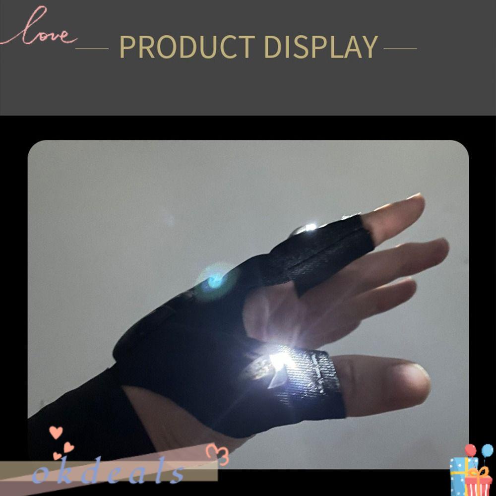 Găng Tay Câu Cá Ban Đêm Không Ngón Có Thể Sạc Lại Tiện Dụng