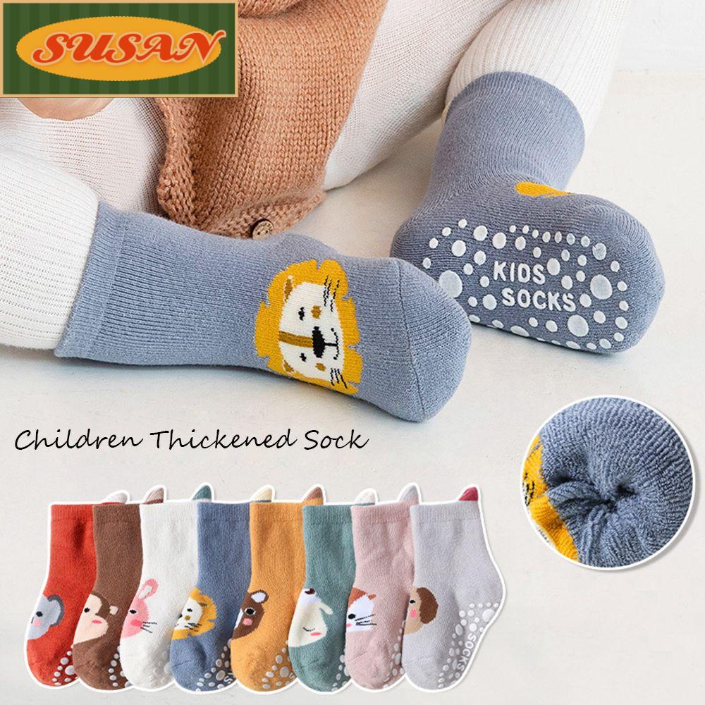 Vớ Cotton Dày Giữ Ấm Họa Tiết Hoạt Hình Cho Bé