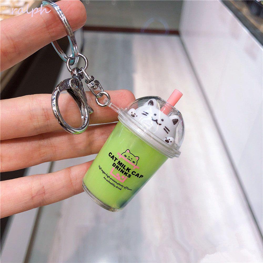 Móc Khóa Cốc Trà Sữa Bằng Acrylic Dạng Cát Chảy Thời Trang Cho Nữ