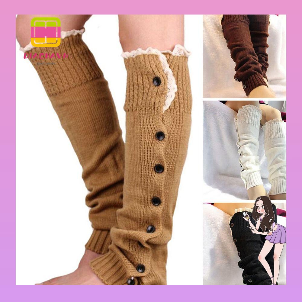 Vớ Giữ Ấm Chân Phối Ren Co Giãn Dành Cho Nữ