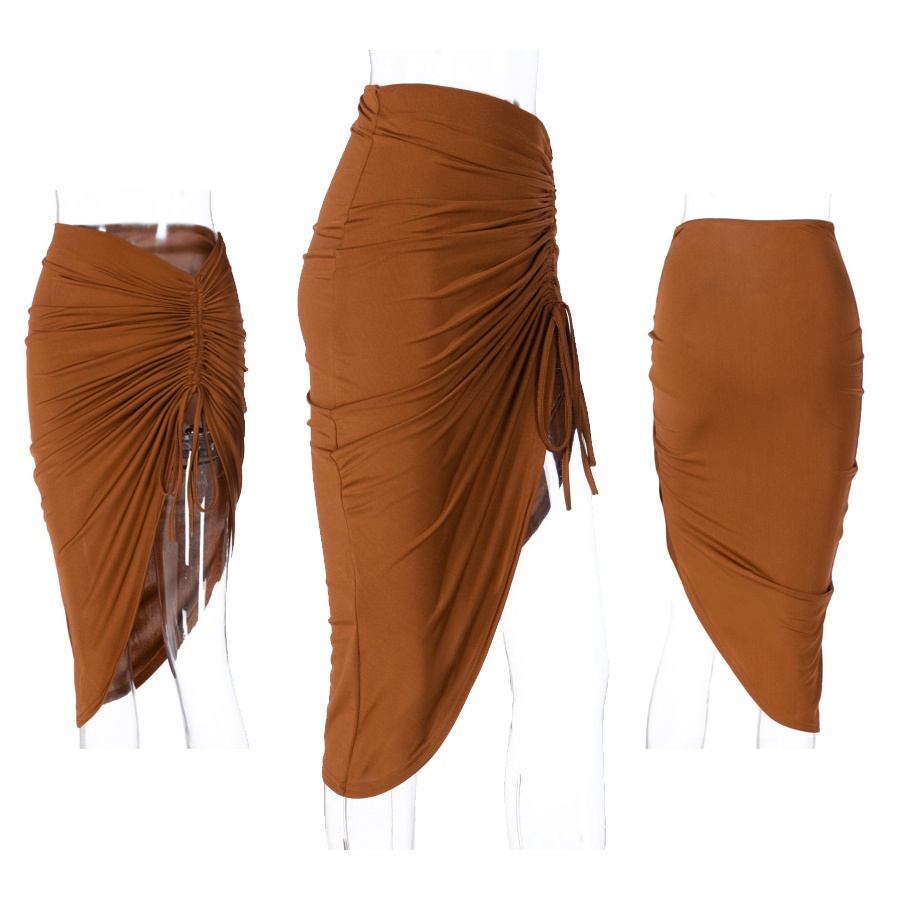 Chân Váy Khiêu Vũ Latin Dáng Ngắn Xếp Ly Phối Dây Rút Gợi Cảm