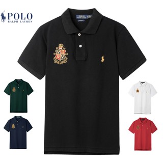 hàng giao ngay Ralph Lauren Áo Thun POLO Tay Ngắn Phối Lưới Cotton Nguyên Chất Thêu Hình Ngựa Pony Vàng Chất Lượng Cao Cho Bé Trai