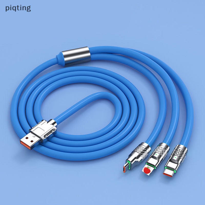 Dây Cáp Sạc Nhanh USB Loại C 3 Trong 1 120W Có Đèn Led Cho Huawei Samsung Xiaomi