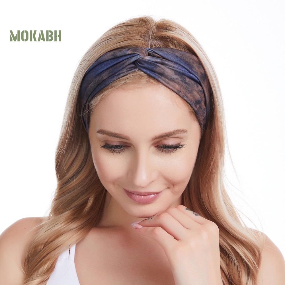 Băng Đô Họa Tiết Hoa Màu Nhuộm Phong Cách Boho Thời Trang Cho Nữ