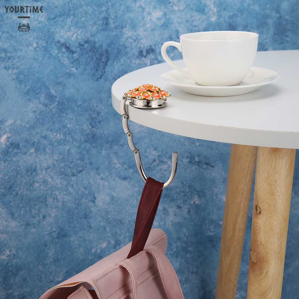 Móc Treo Túi Xách Bằng Hợp Kim Kẽm Đính Đá Gấp Gọn Tiện Dụng Giá Đ