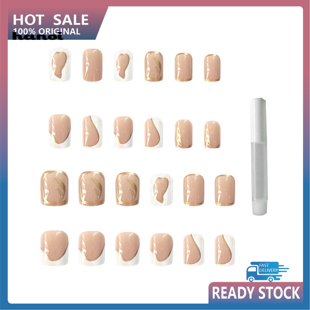 1 Bộ Móng Tay Giả Che Phủ Toàn Diện Không Phai Màu Kèm Keo Dính Trang Trí DIY