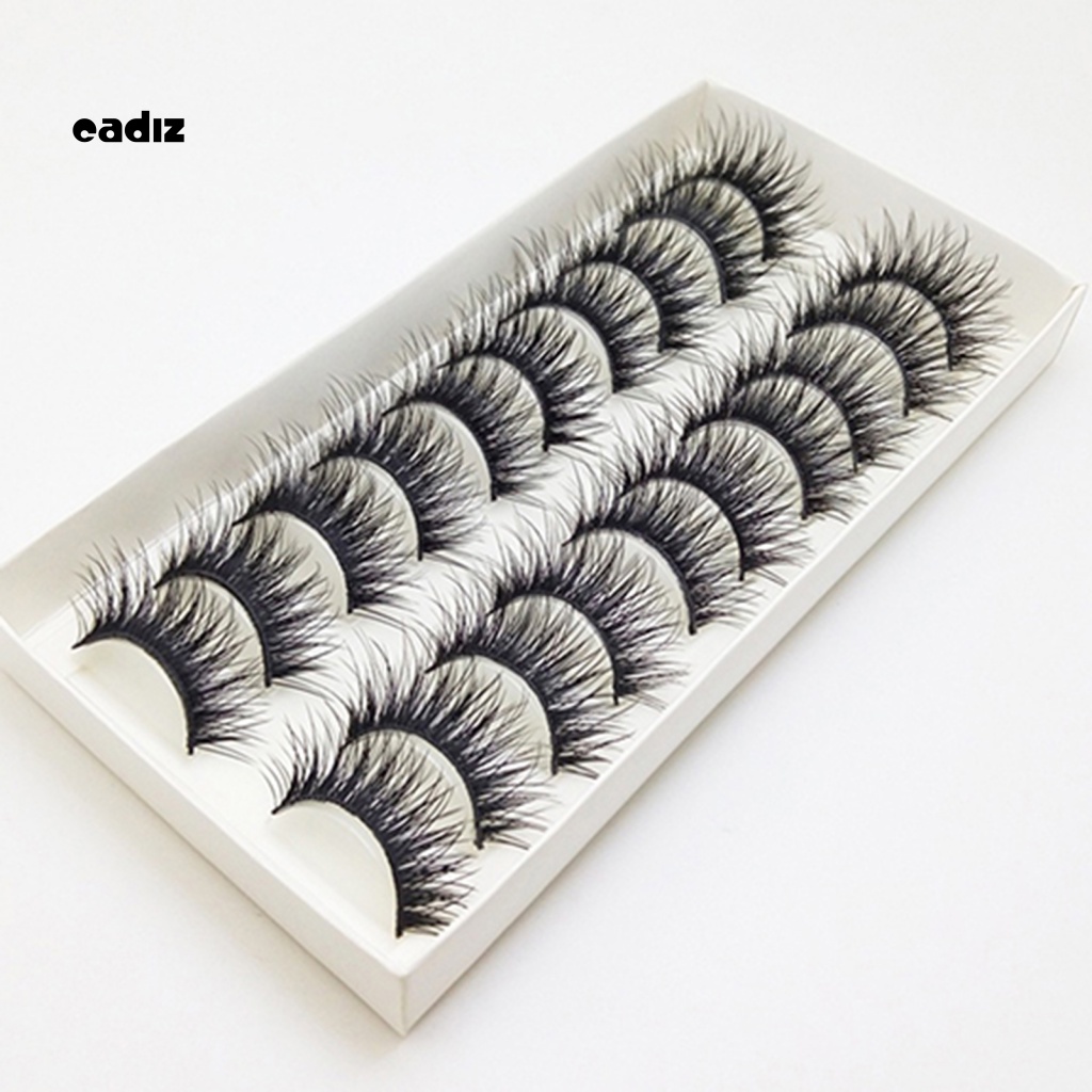 Set 10 Cặp Lông Mi Giả Dày Bằng Sợi Tổng Hợp Tự Nhiên Tái Sử Dụng Không Chứa Chất Nhờn
