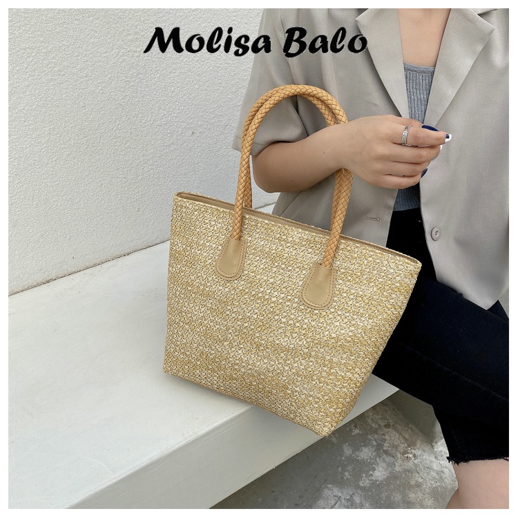 Molisa túi cói đi biển Túi xách nách dễ phối cho nữ 2023 NEW L21T182