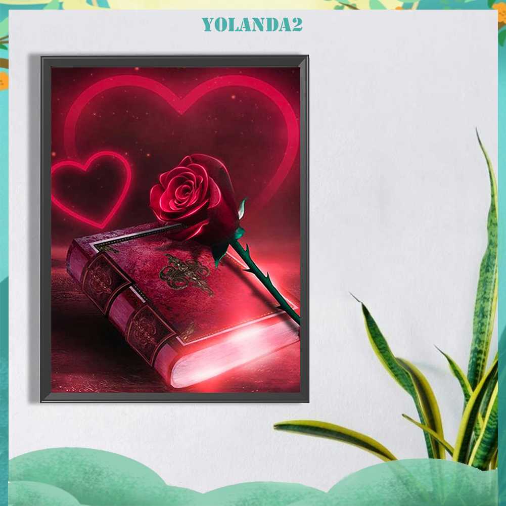 Tranh Đính Đá Kim Cương Toàn Bộ 5D DIY Hình Vẽ Hoa Trang Trí Nhà Cửa