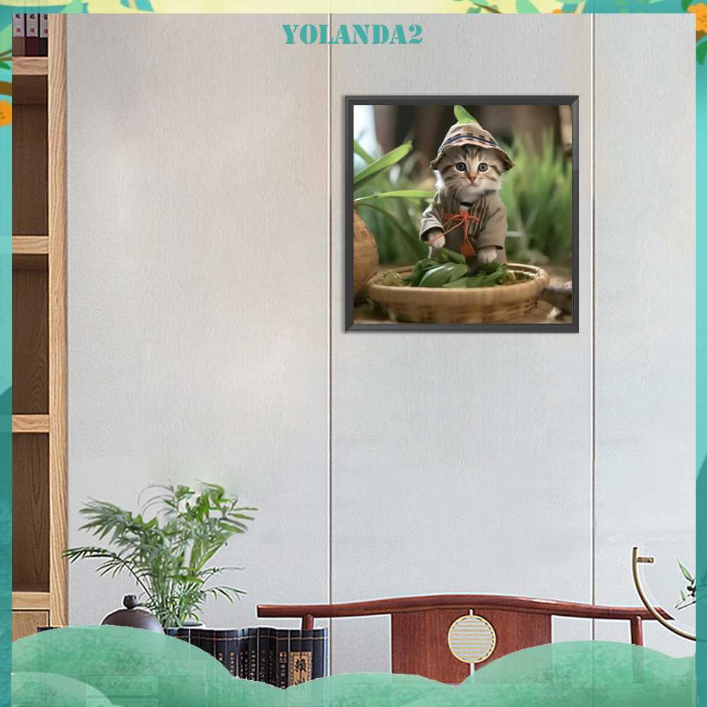 Tranh Đính Đá Kim Cương Toàn Bộ 5D DIY Hình Vẽ Mèo Trang Trí Nhà Cửa