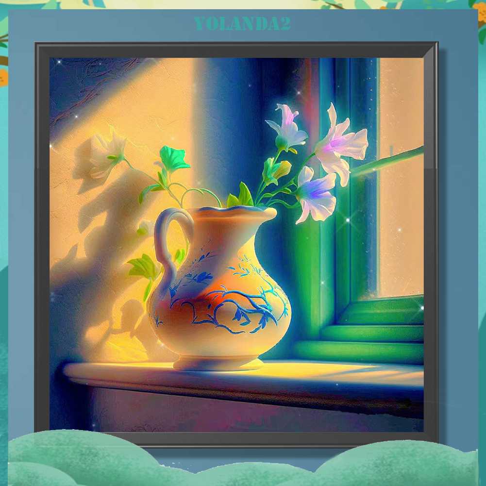 Tranh Đính Đá Kim Cương Toàn Bộ 5D DIY Hình Vẽ Hoa Trang Trí Nhà Cửa