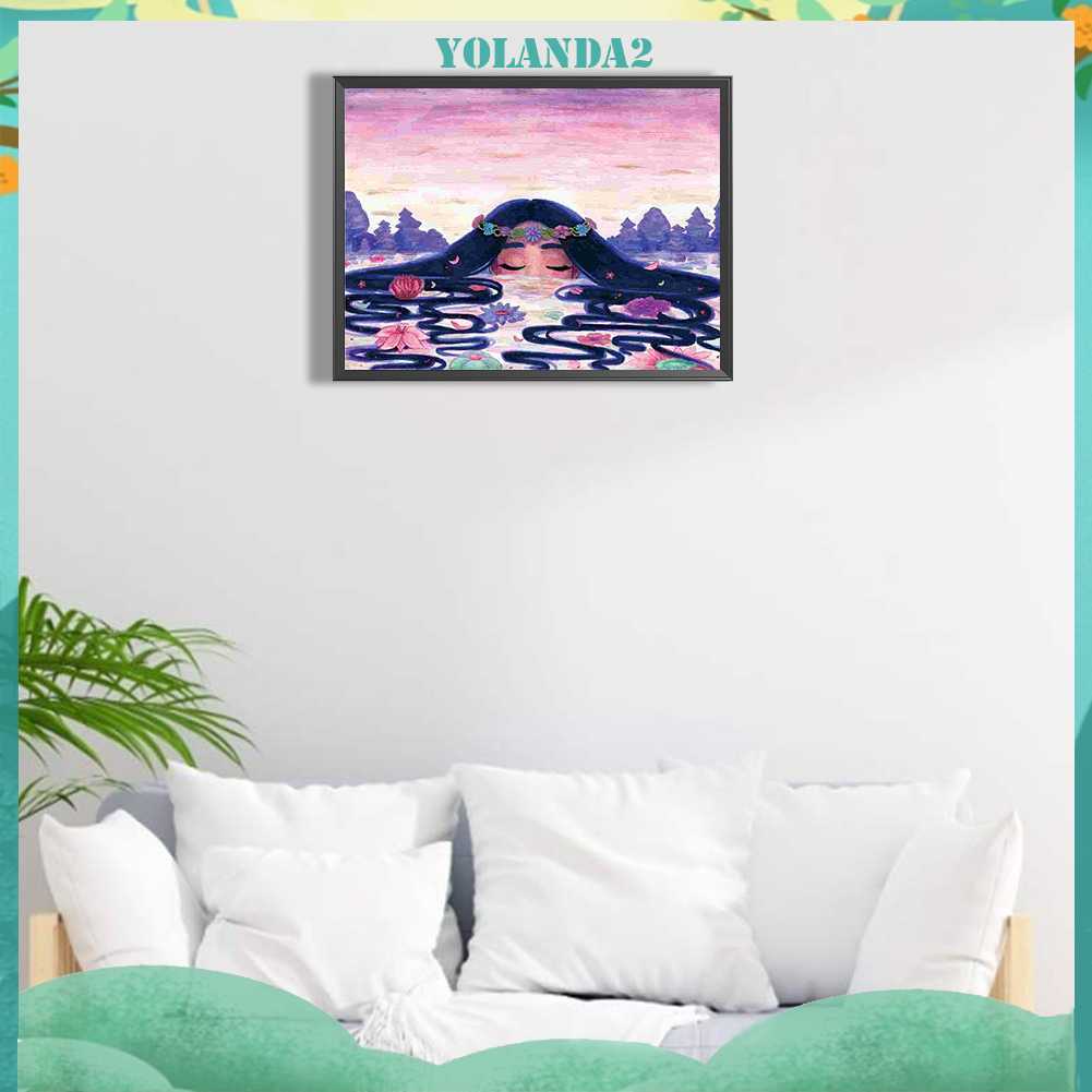 Tranh Đính Đá Kim Cương Toàn Bộ 5D DIY Hình Vẽ Cô Gái Trang Trí Nhà Cửa