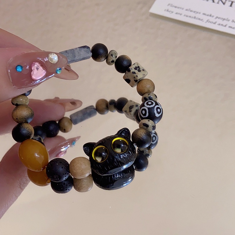 Vòng Tay Chuỗi Hạt Phối Mặt Hình Mèo Dễ Thương Thời Trang Mùa Hè 2023