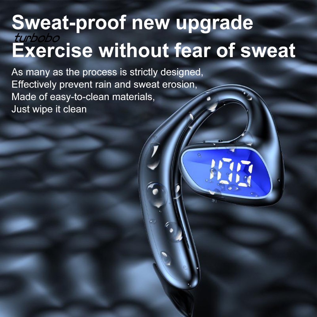 1 Bộ Tai Nghe Không Dây Công Nghệ Truyền Tín Hiệu Xương Một Mặt Hiển Thị Điện Áp Thiết Kế Hở Tai Dùng Khi Chạy Bộ