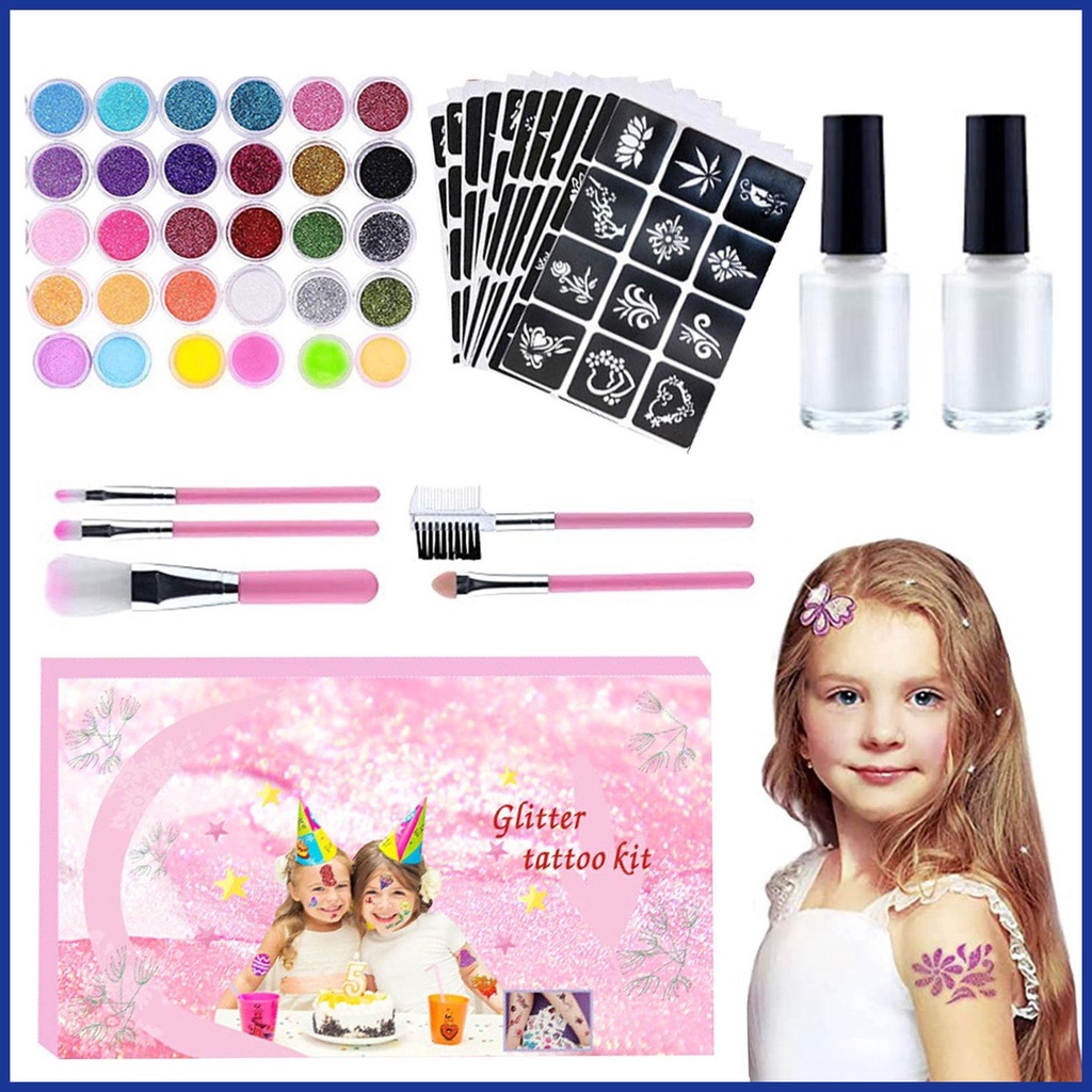 Bộ Phấn Kim Tuyến Lấp Lánh Dùng Trang Điểm Cơ Thể Đa Năng Tiện Dụng