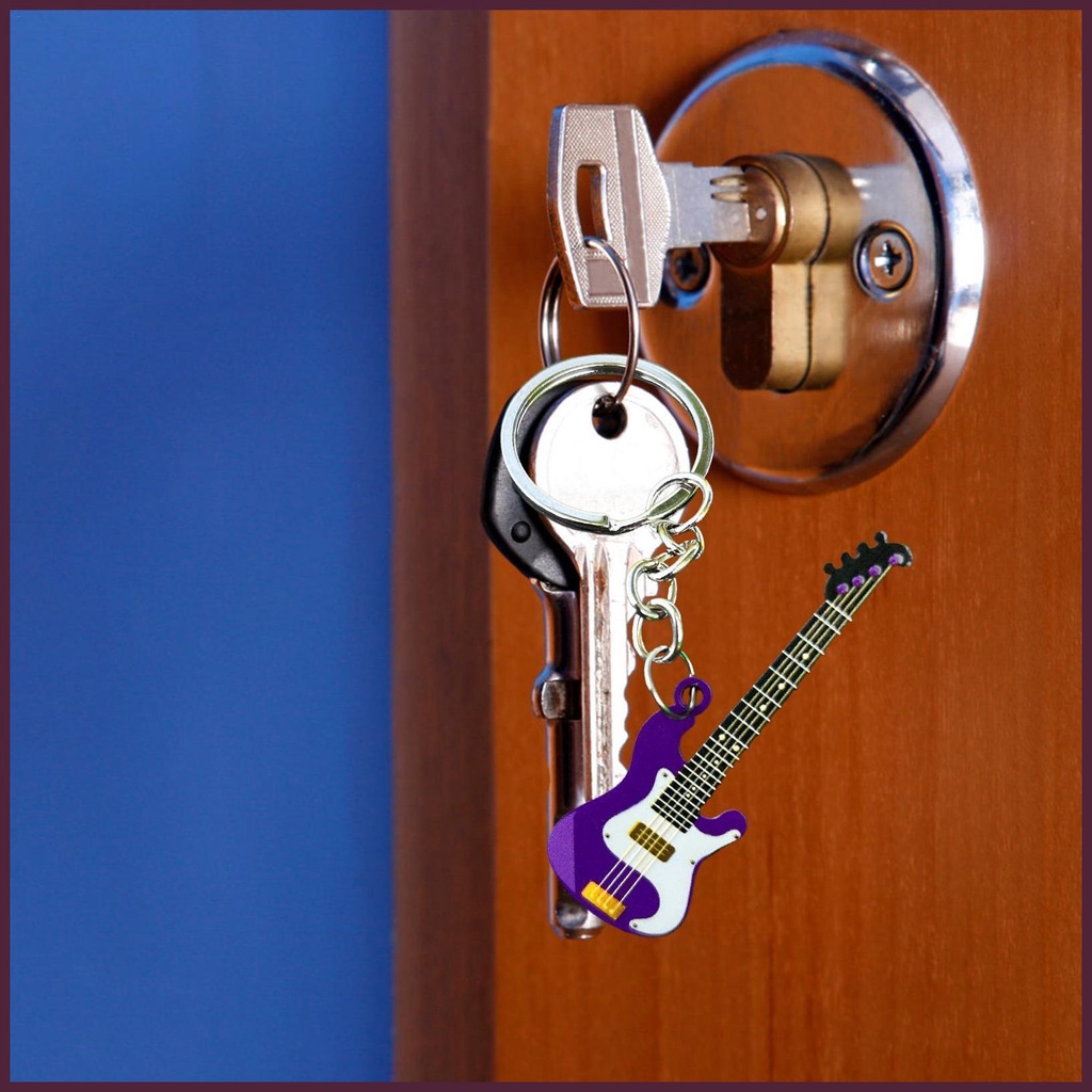 Móc Khóa Hình Cây Đàn Guitar Bằng Thép Không Gỉ