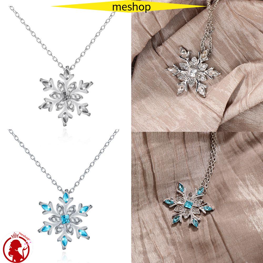 Vòng cổ Mặt Bông Tuyết Đính Đá|Nhẫn Mạ Bạc Đính Đá Pha Lê