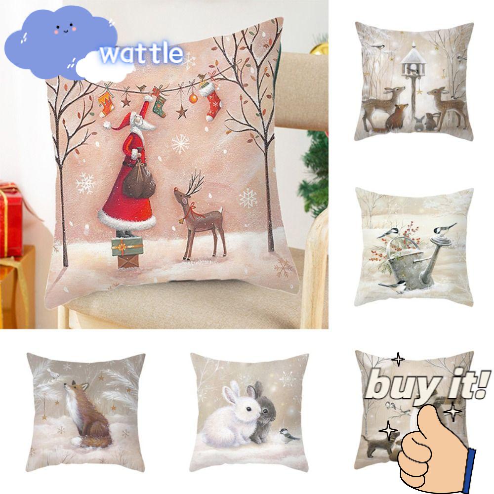 Vỏ Gối Thêu Họa Tiết Giáng Sinh Trang Trí Nhà Cửa