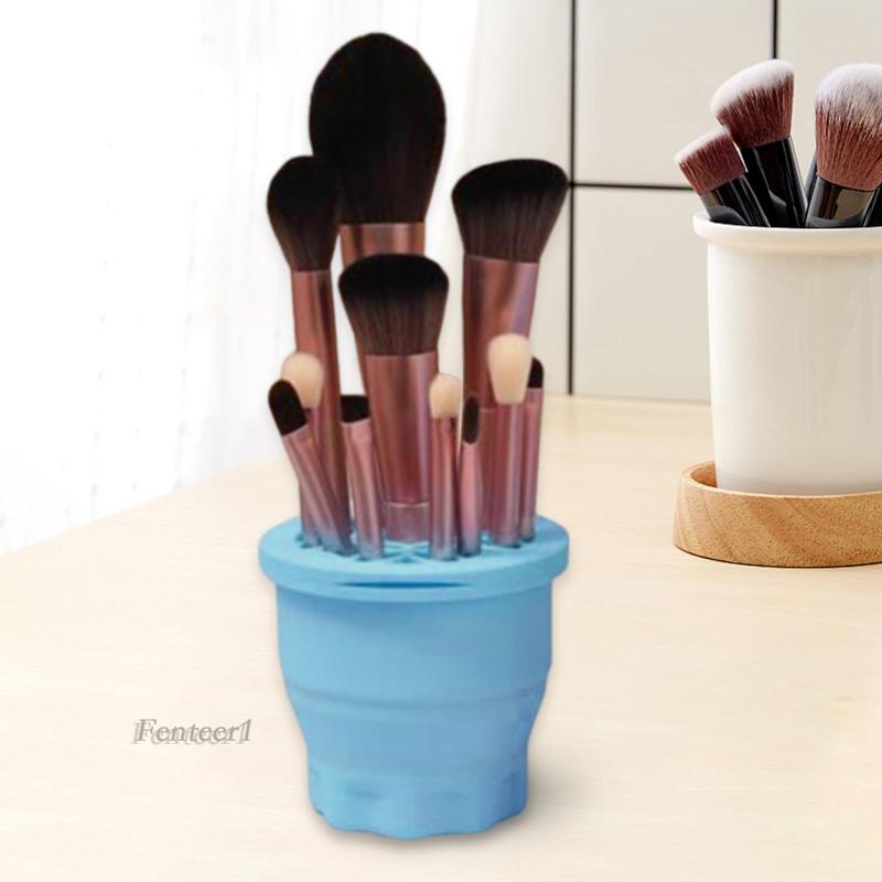 Giá Đỡ Cọ Trang Điểm Bằng Silicon Đa Năng Có Thể Gấp Gọn Fenteer1