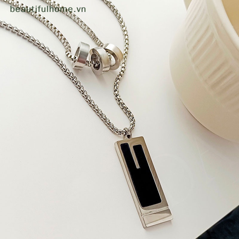 Vòng cổ Hai Lớp Mặt Vuông Bằng Hợp Kim Màu Vàng Tinh Tế Thời Trang Dễ Phối Đồ Dành Cho Bạn Nữ [beauty]