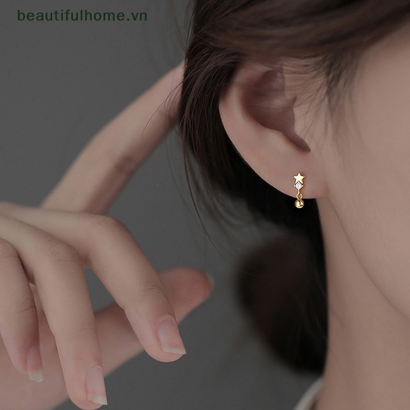 Bộ 2 Đôi Khuyên Tai Hình Ngôi Sao Pha Lê Mini Phong Cách Hàn Quốc Cho Nữ