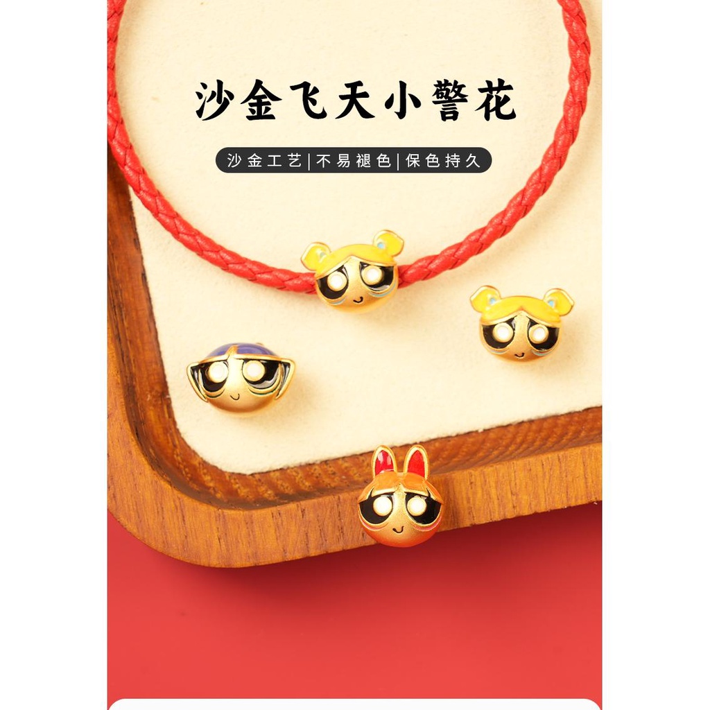 Phụ Kiện Hạt Xỏ Màu Vàng Kim Tự Làm Vòng Tay Thủ Công Bền Bỉ