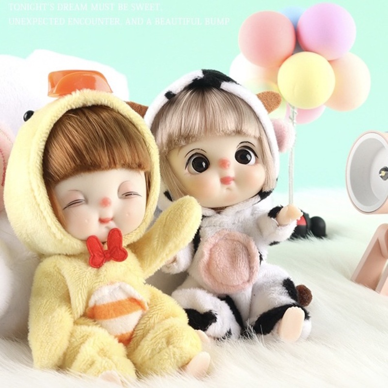 Búp Bê 13CM OB11 Mắt 3D Có Khớp Cử Động Dễ Thương Làm Quà Tặng Cho Bé Gái
