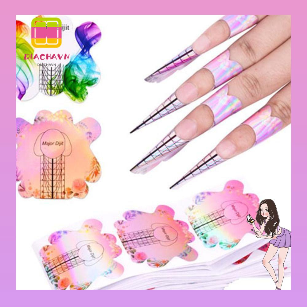 Miếng Dán Định Hình Trang Trí Móng Tay Acrylic Màu Sắc Thời Trang