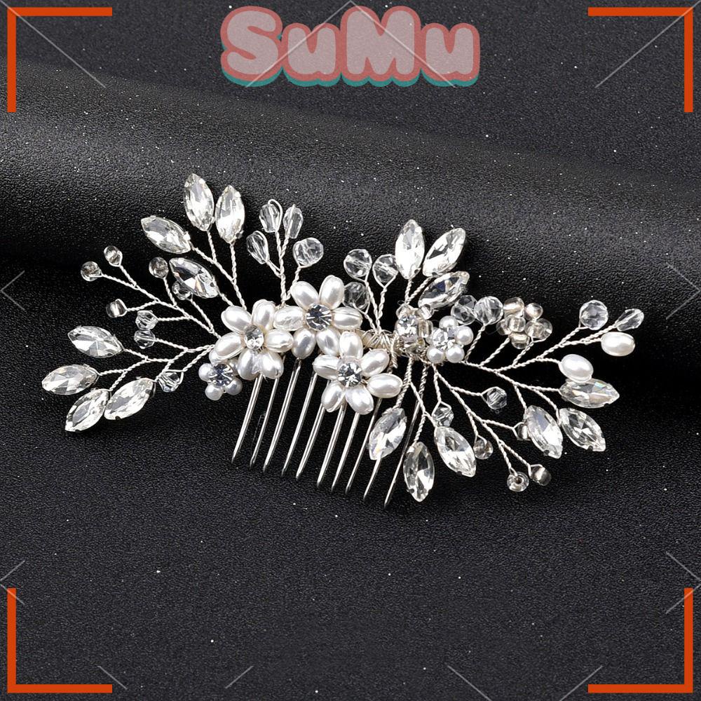 Lược Cài Tóc Handmade Cho Cô Dâu|Vương Miện Đội Đầu Kiểu Dáng Dễ Thương Xinh Xắn