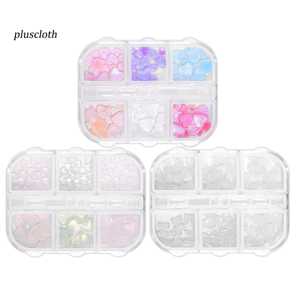 1 Hộp 6 Ngăn Đựng Phụ Kiện Trang Trí Móng Tay Nghệ Thuật Màu Sắc Tươi Sáng Dễ Sử Dụng