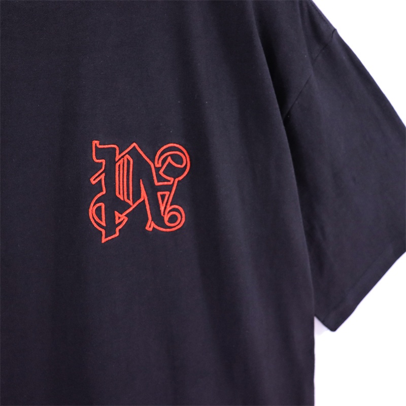 Áo Thun Tay Ngắn Dáng Rộng In Chữ Palm Angels Cá Tính Hợp Thời Trang