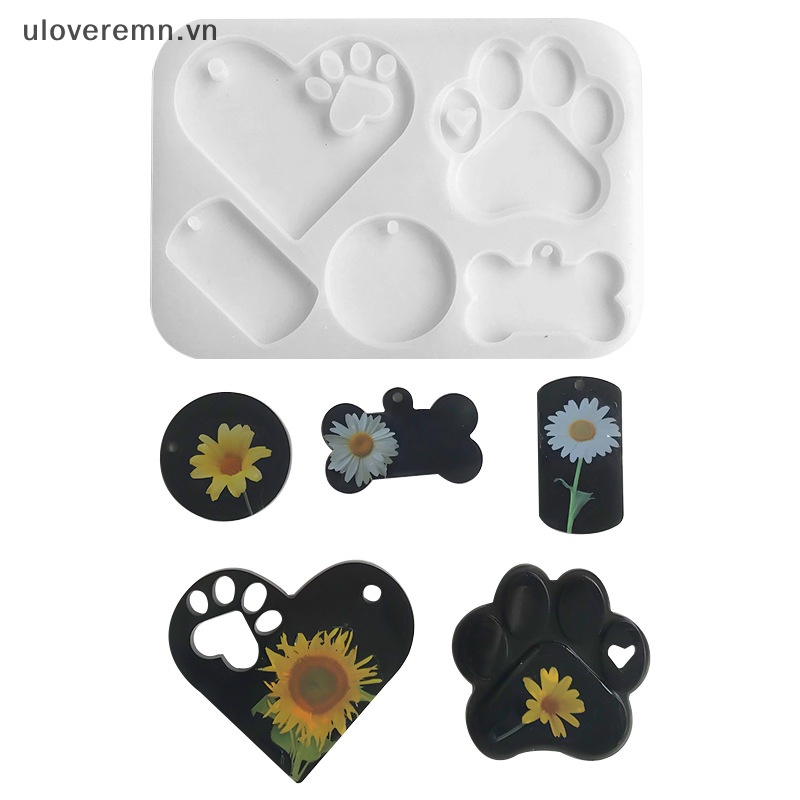 Khuôn Silicone Hình Xương Chó Làm Móc Khóa DIY