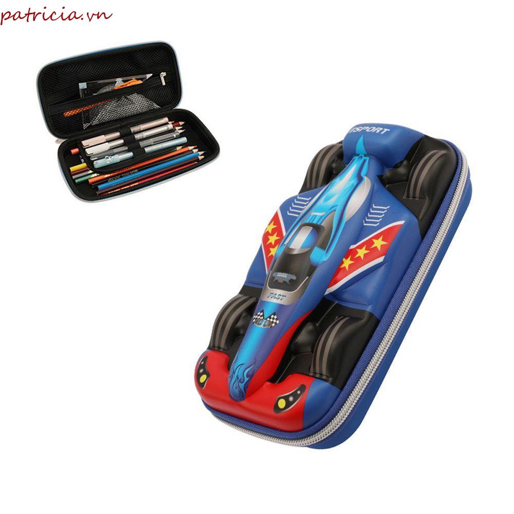 Túi Đựng Bút Chì / Đồ Dùng Văn Phòng Phẩm Để Bàn Có Khóa Kéo Họa Tiết Xe Hơi Dễ Thương