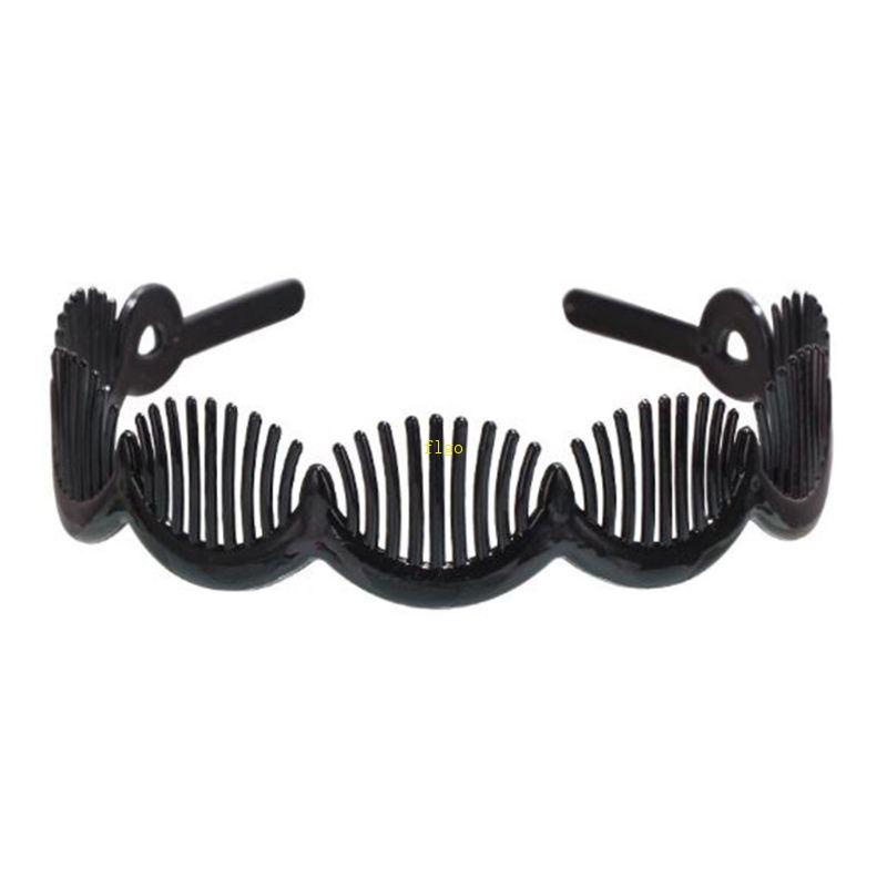 Lược Cài Tóc Bằng Nhựa Màu Đen Bản Rộng Chống Trượt Tạo Kiểu Tóc DIY Cho Nữ